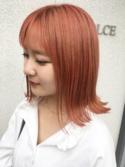 韓国風☆オレンジcolor☆シースルーバング